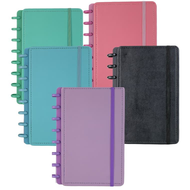 Caderno 8 Discos Capa Dura lisa com Elastico